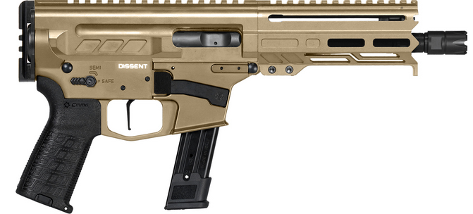 CMMG Dissent Mk17 9mm 6.5in Coyote Tan Pistol 21rd