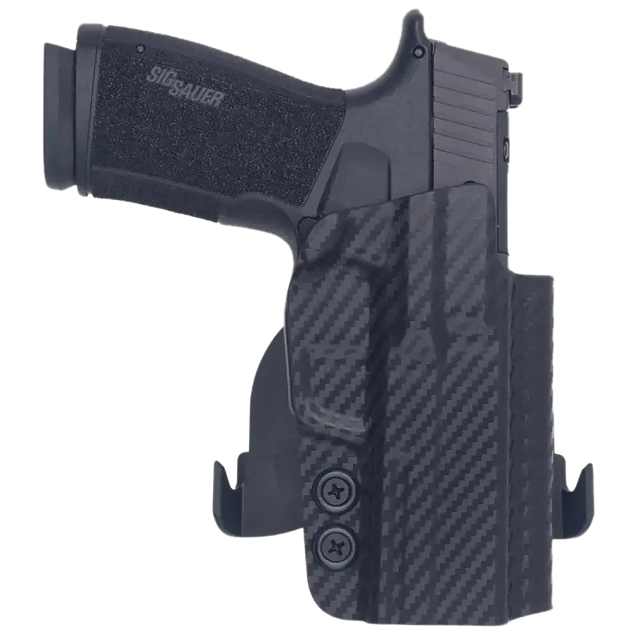 Rounded Gear SSRP365XMACROTLR7SUBCF  Paddle Holster OWB Black Carbon Fiber Kydex Fits Sig P365 X Macro Right Hand