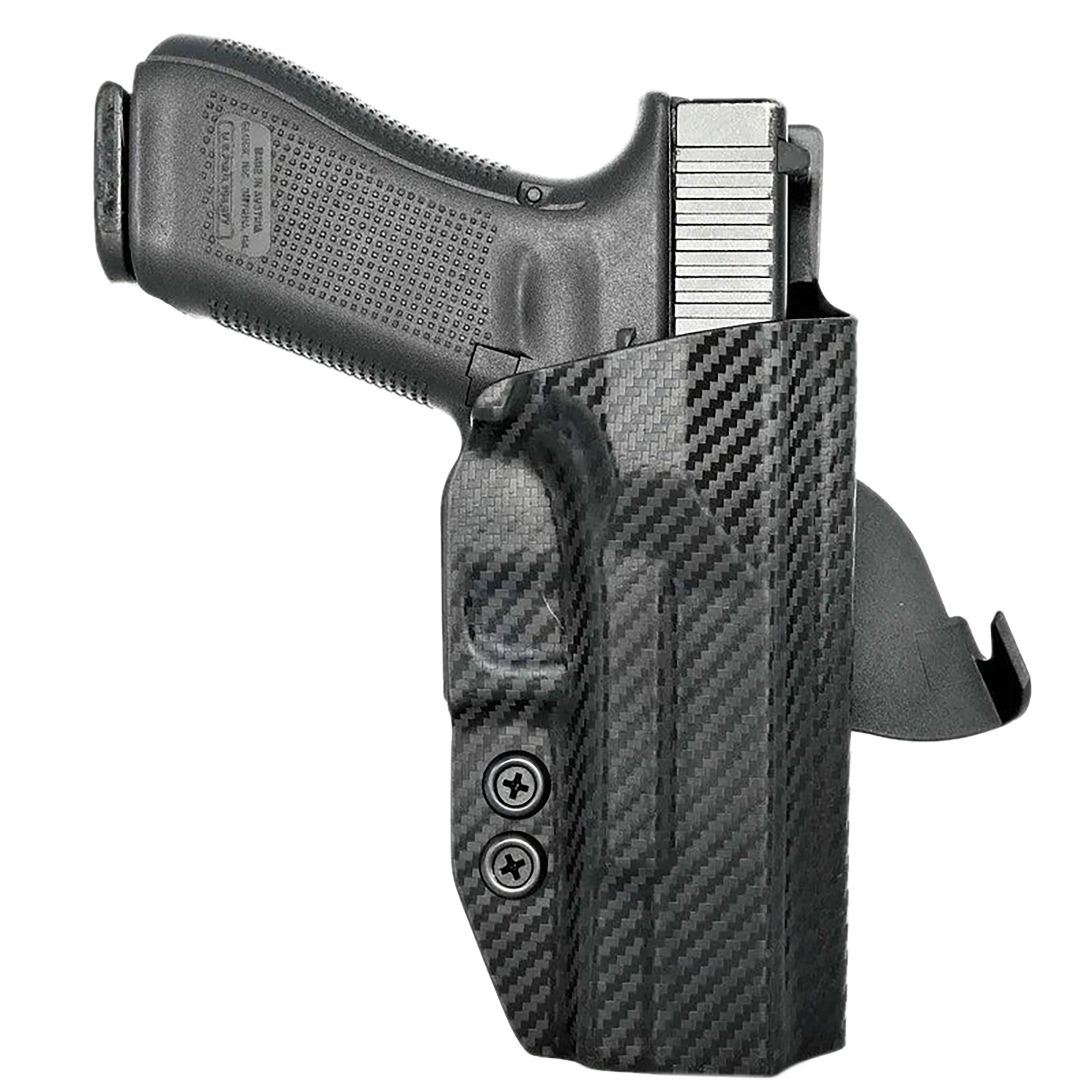 Rounded Gear GLK172231CFRHOWBPDL  Paddle Holster OWB Black Carbon Fiber Kydex Fits Glock 17 Right Hand