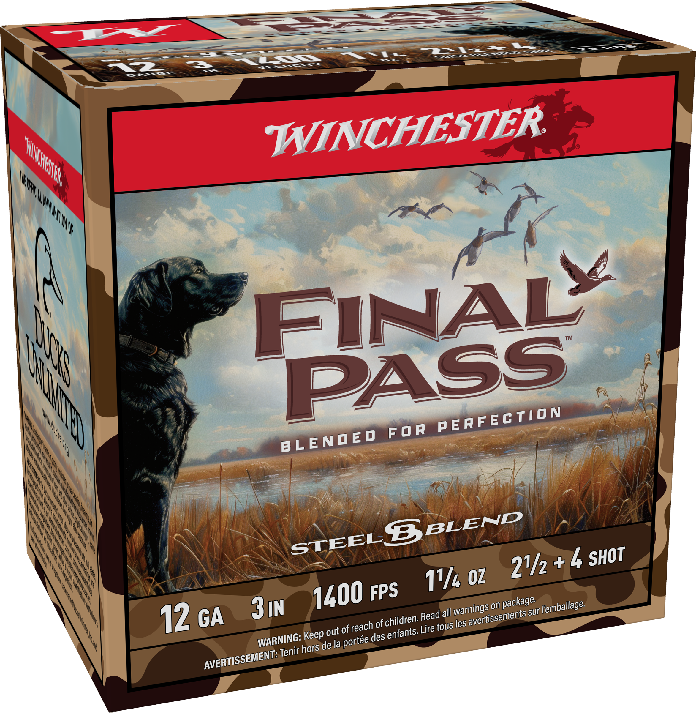 Winchester Ammo FP123254 Final Pass  12Gauge 3" 1 1/4oz 2.5/4Shot 25 Per Box/10 Case