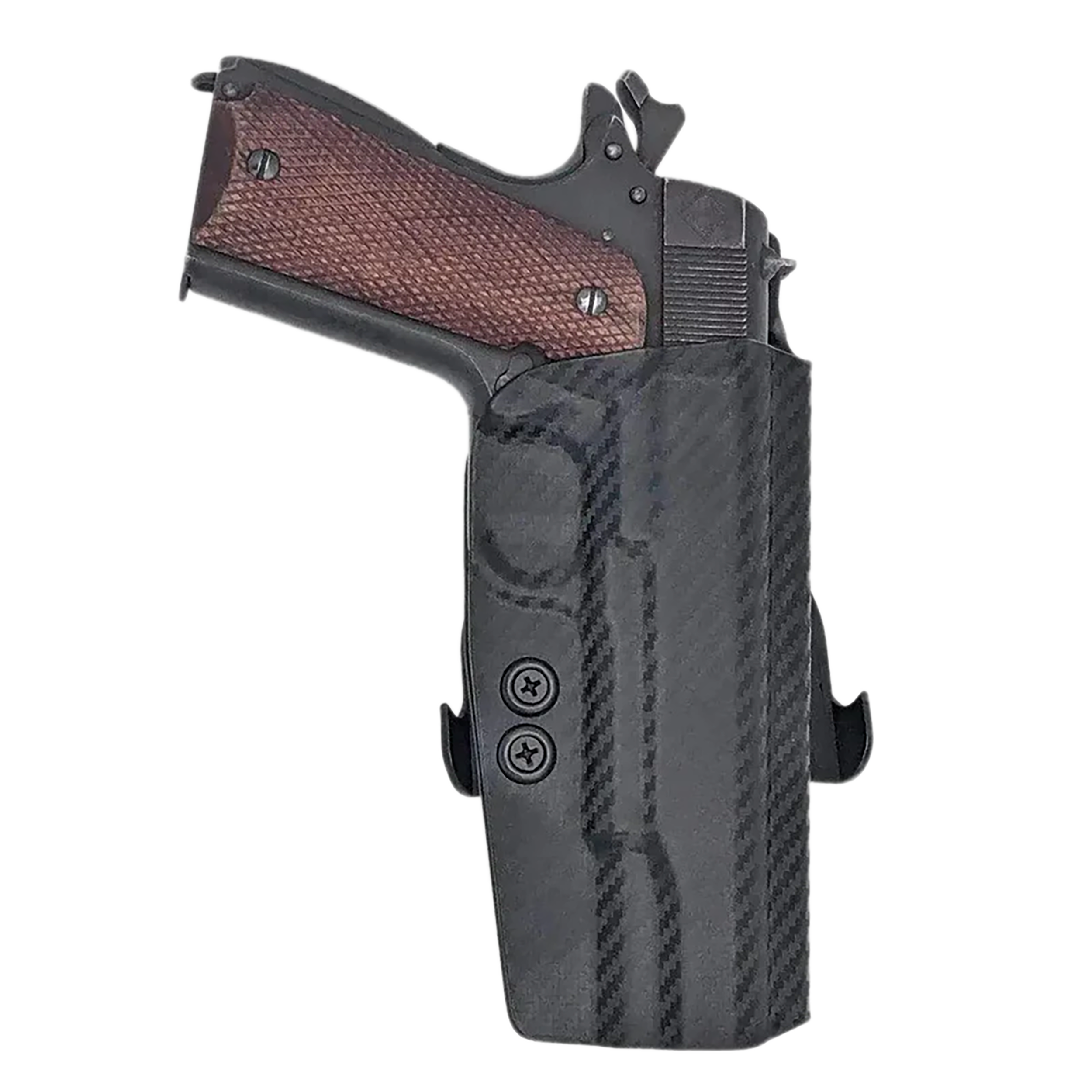 Rounded Gear CEX19115NRCFRHOWBPDL  Paddle Holster OWB Black Carbon Fiber Kydex Fits 1911 5" Right Hand