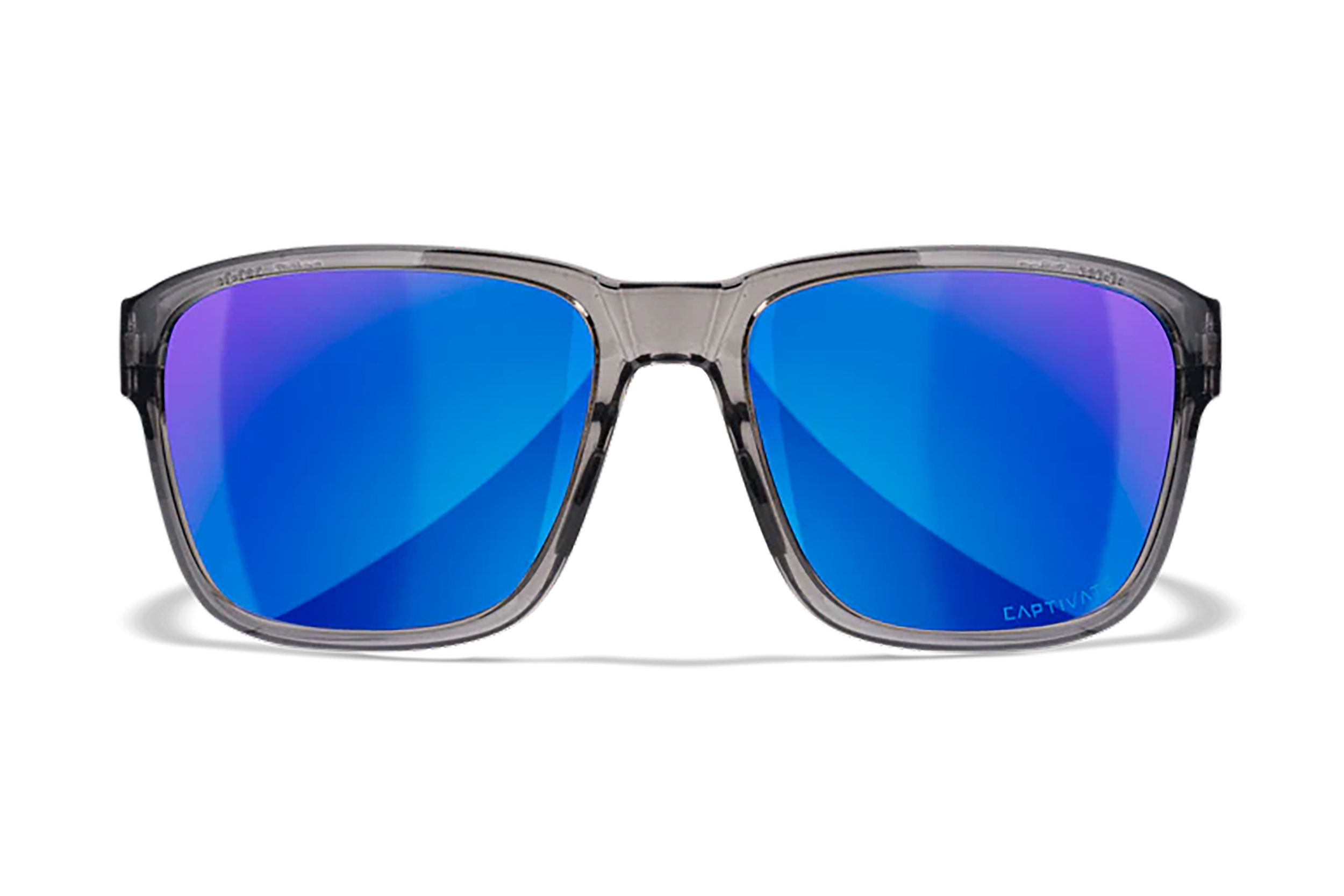 Wiley X AC6TRK09 Trek  M/L Blue Mirror Lens Polycarbonate Gloss Crystal Dark Gray Frame