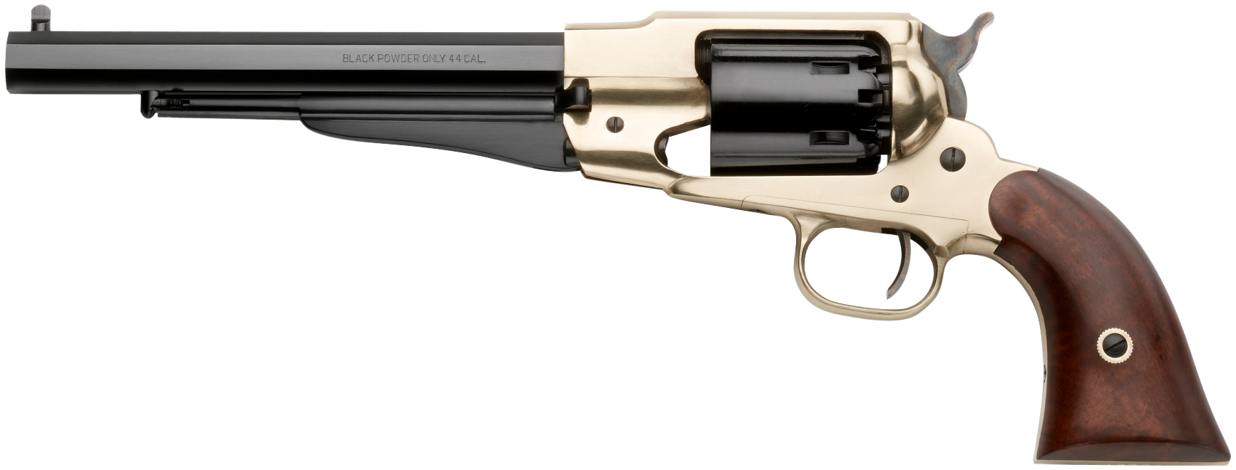 Pietta PF58BR448 1858 Army 44 Cal 8" 6rd Brass Frame, Blued & Octagon Barrel w/Walnut Grips