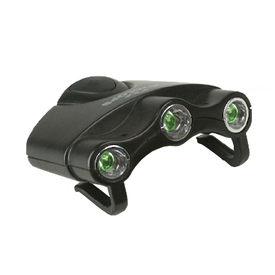 Cyclops Orion Hat Clip Light 3 Green Leds Hands Free Illumination