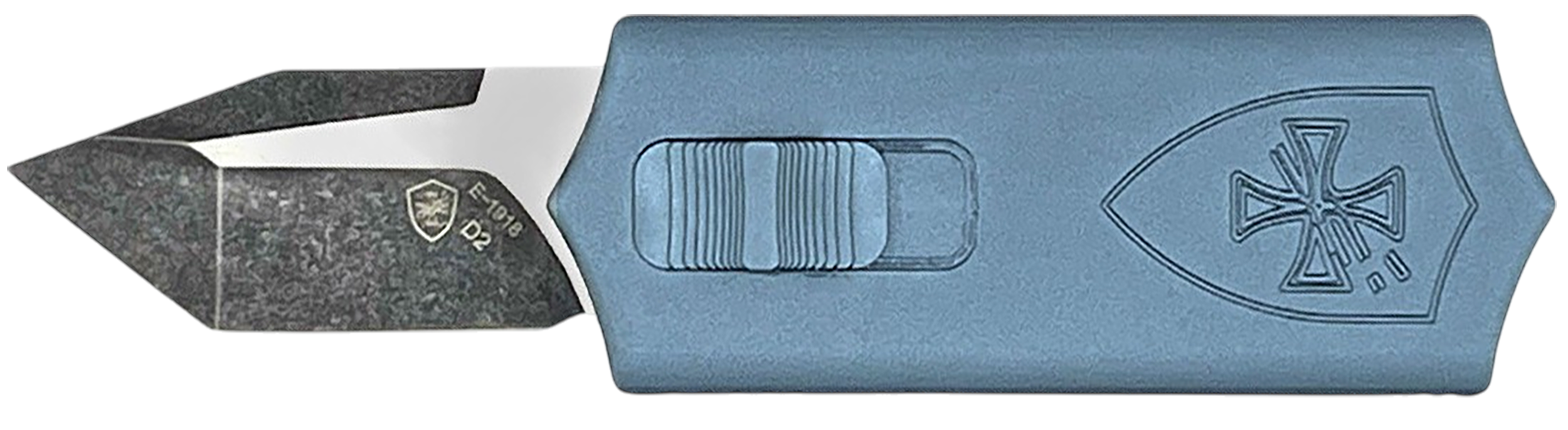 Templar Knife SMCAGB221 Sentinel Money Clip 1.88" OTF Tanto Plain Black Oxide Stonewashed Powder Coated D2 Steel Blade, 3.41" Blue Anodized Aluminum Handle