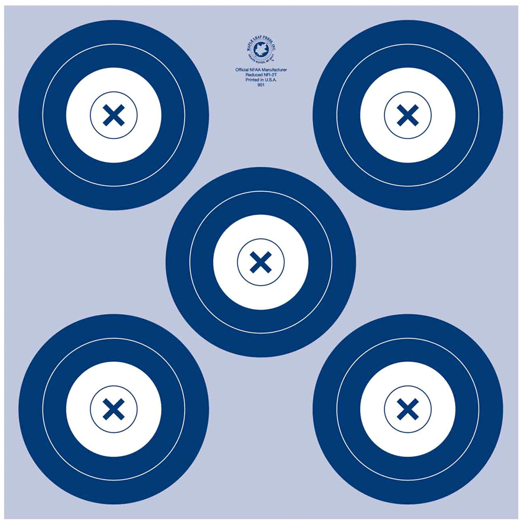 Maple Leaf NFAA Indoor Target 5 Spot Target 25 pk. - NFI-2P - 651118046406
