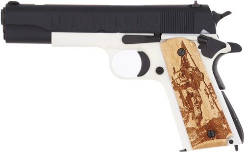 Auto Ordnance 1911 45 ACP 5 in 7 Round White Steel Frame Wood Grips