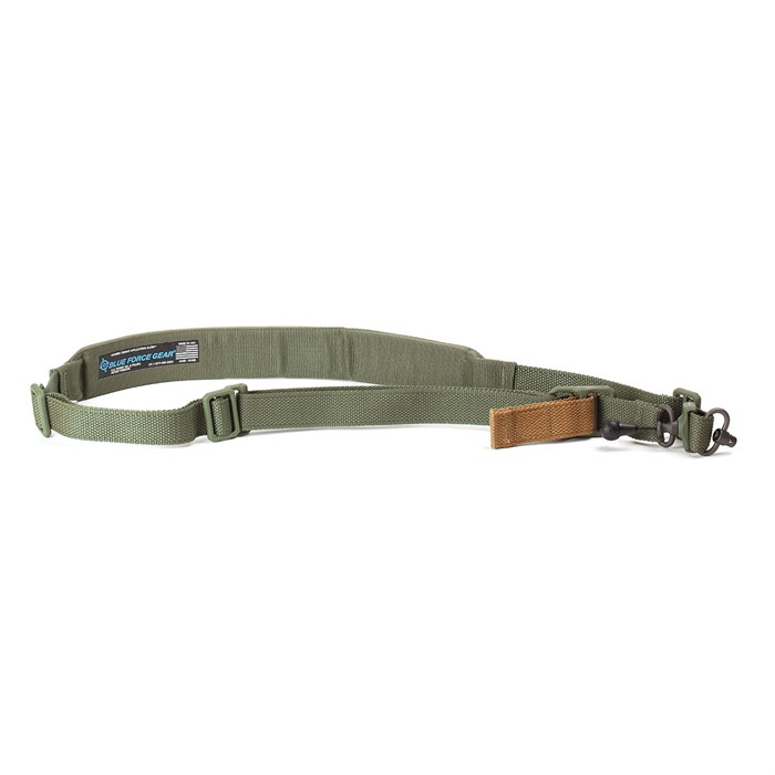 VICKERS PADDED 2-TO-1 RED SWIVEL SLING OD GREEN