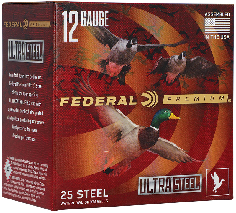 FEDERAL 12GA 3 1/2" 1 1/2OZ  BB & 2 1500 FPS "ULTRASTEEL"  25 RD/BX 10 BX/CS