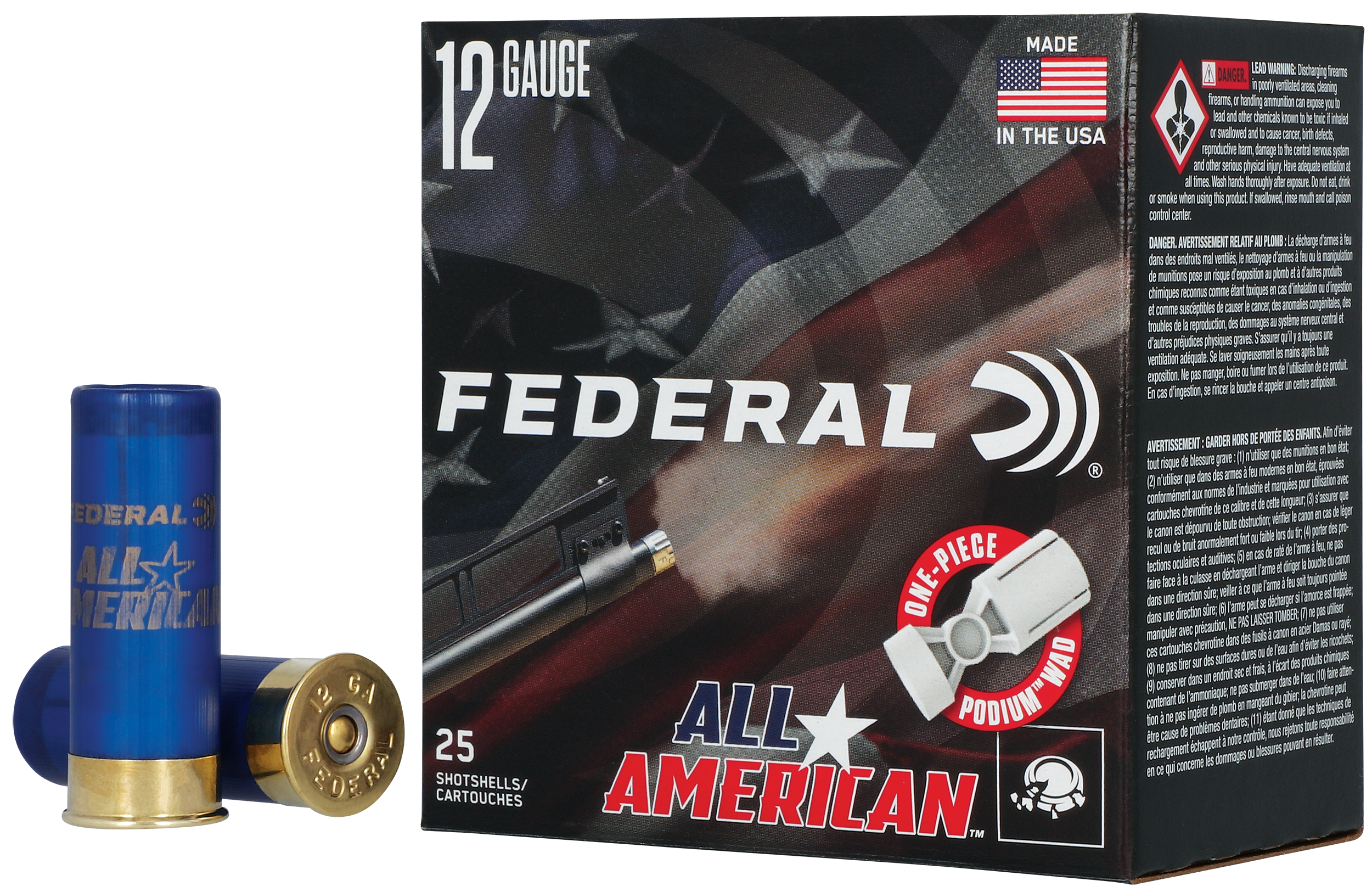 Federal FAA12HC75 All-American  12Gauge 2.75" 1 1/8oz 7.5Shot 25 Per Box/10 Case
