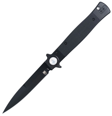 COBRATEC STILETTO BUTTON LOCK BLACK G10 BLACK BLADE