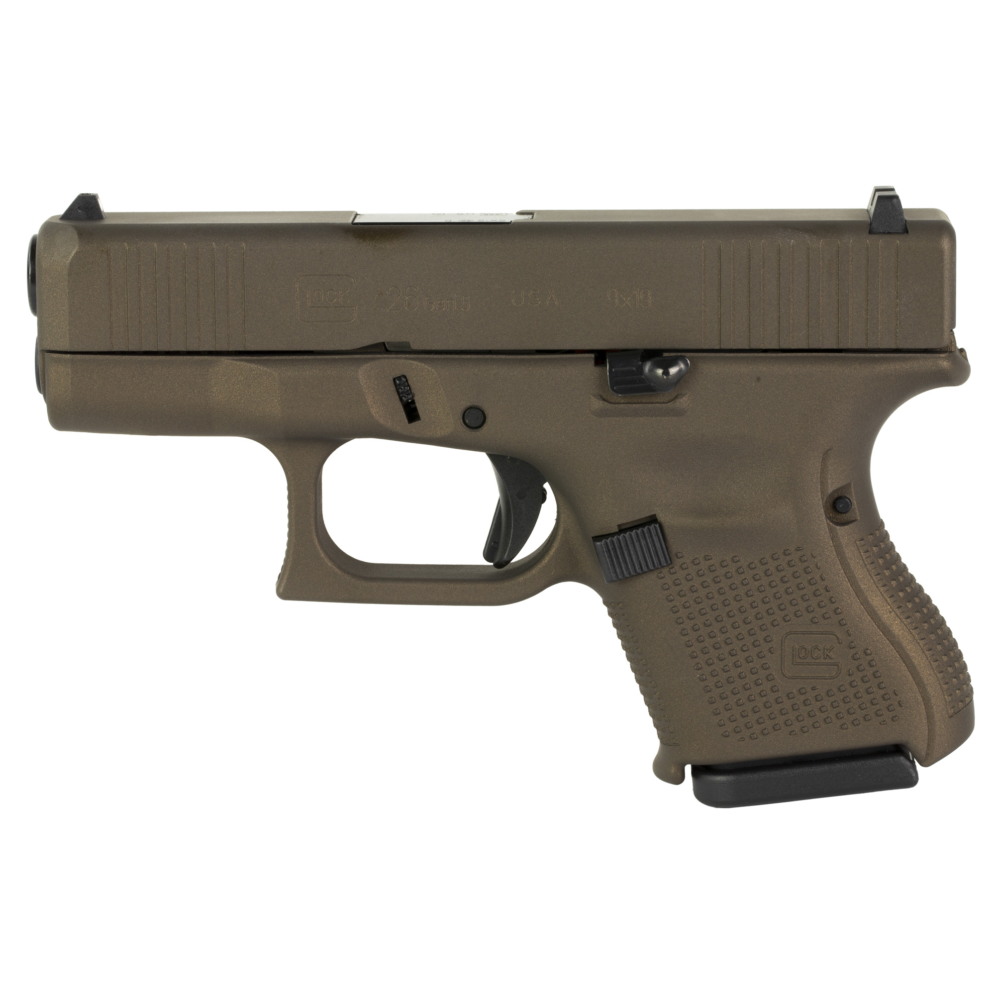 Glock 26 Gen 5, 9mm, 3.43in. Barrel, 10rd - Bronze (UA265S204-MB)