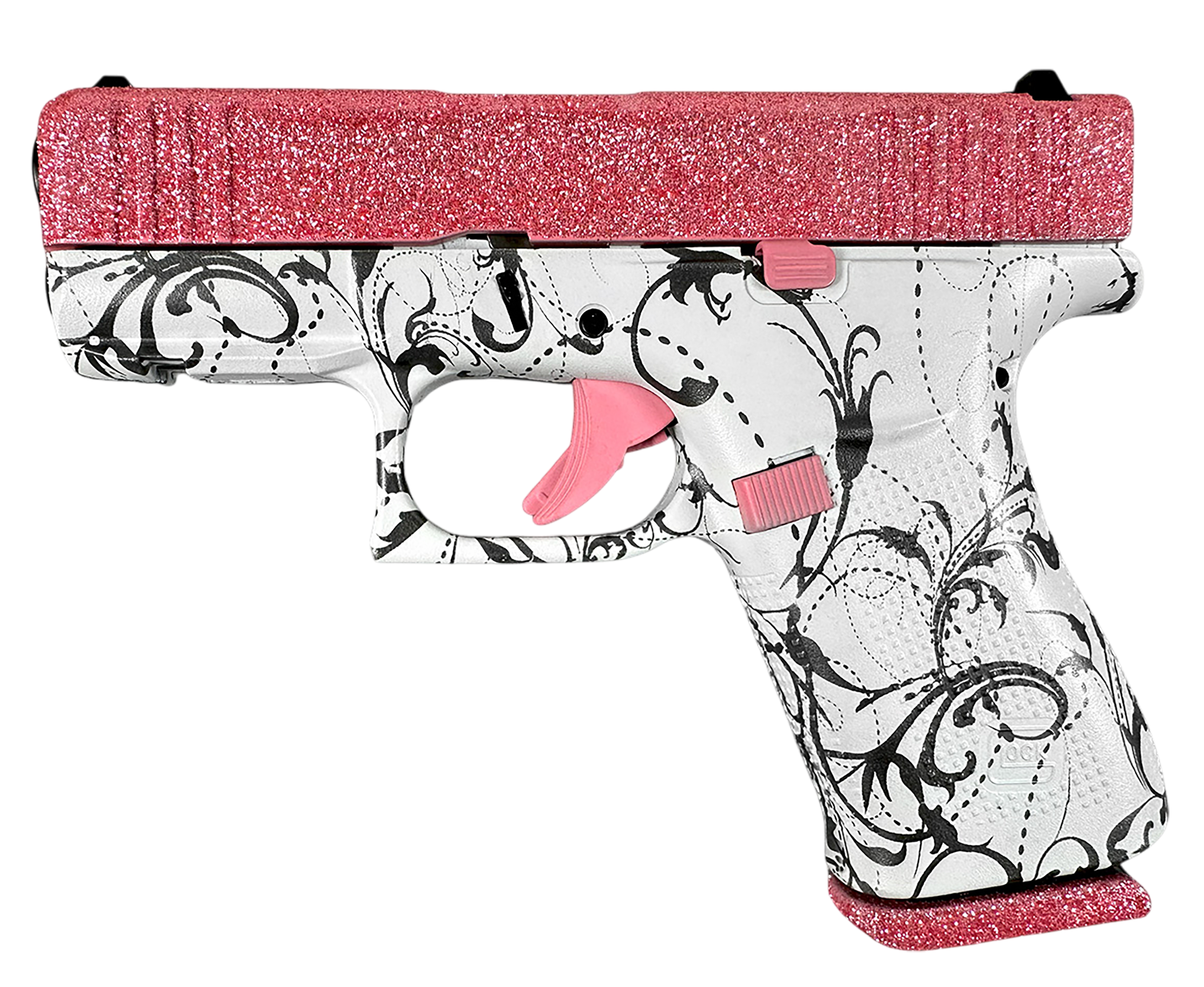 Glock G43X MOS 9mm Luger 3.41 Barrel 10+1 Capacity Black and White Paisley