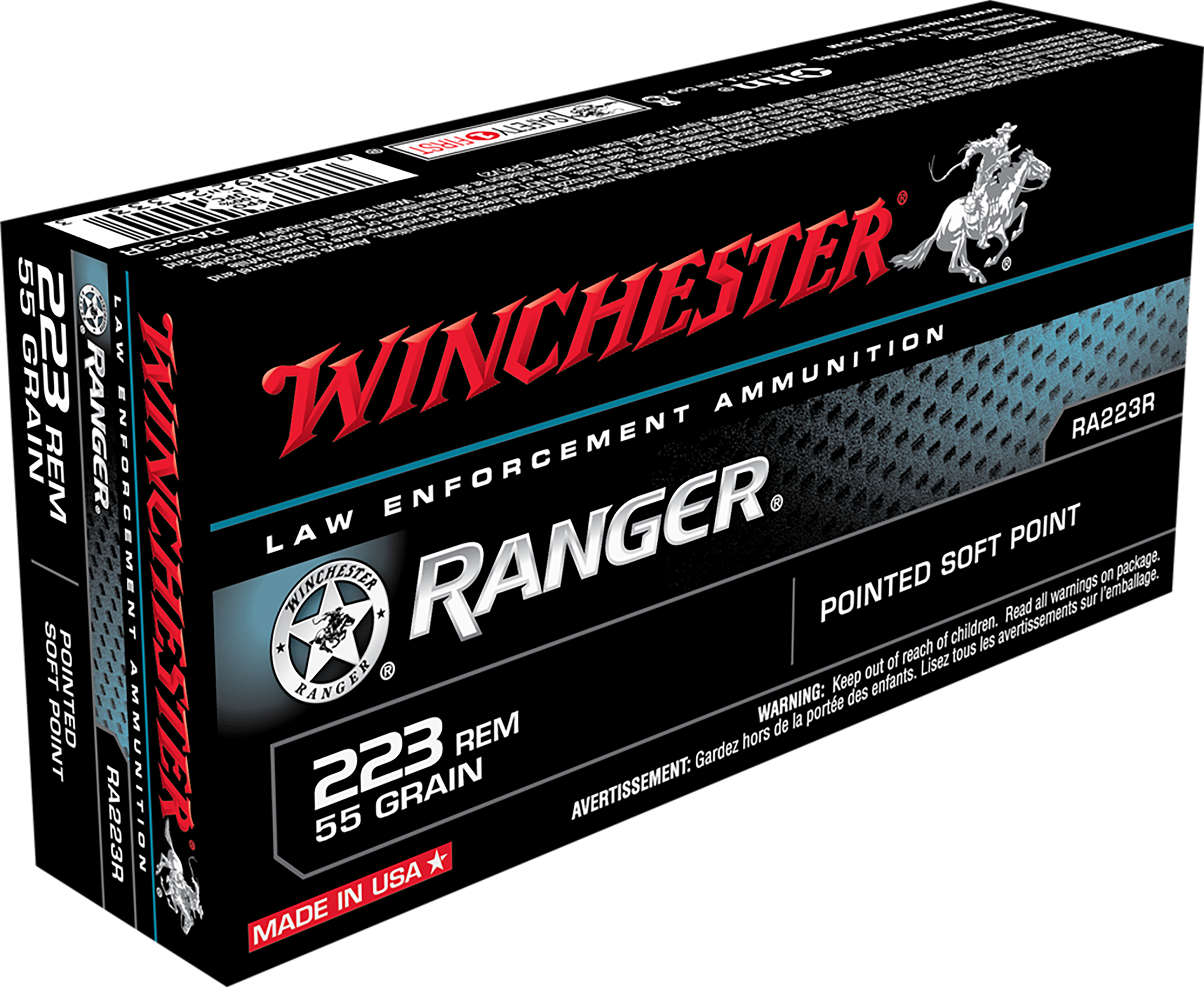Winchester Ammo RA223RY   223Rem 55gr Pointed Soft Point 20 Per Box/50 Case