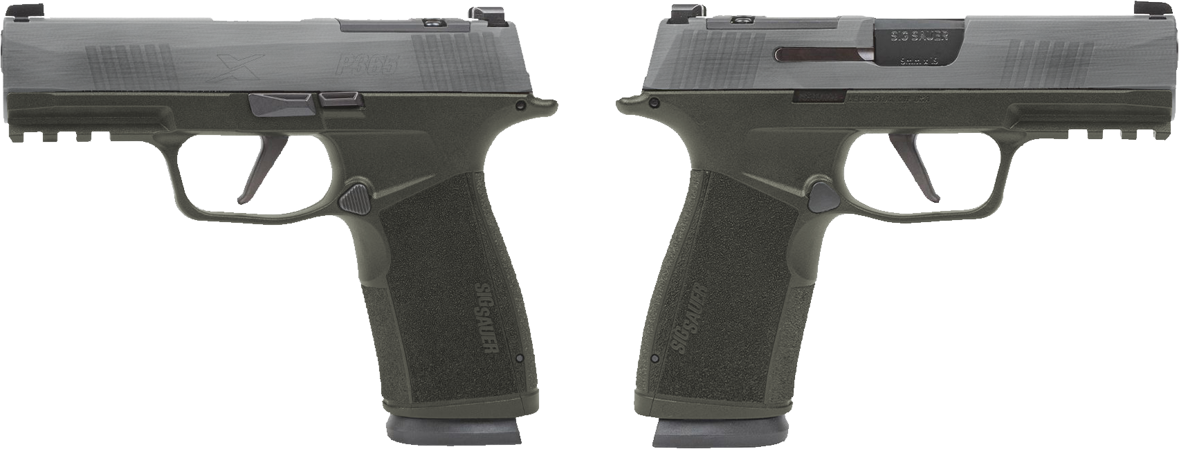 SIG SAUER P365 X-MACRO 9MM PSTL 3.7" CRUSHED SILVER BATTLEWORN 2-17RD MAGAZINES