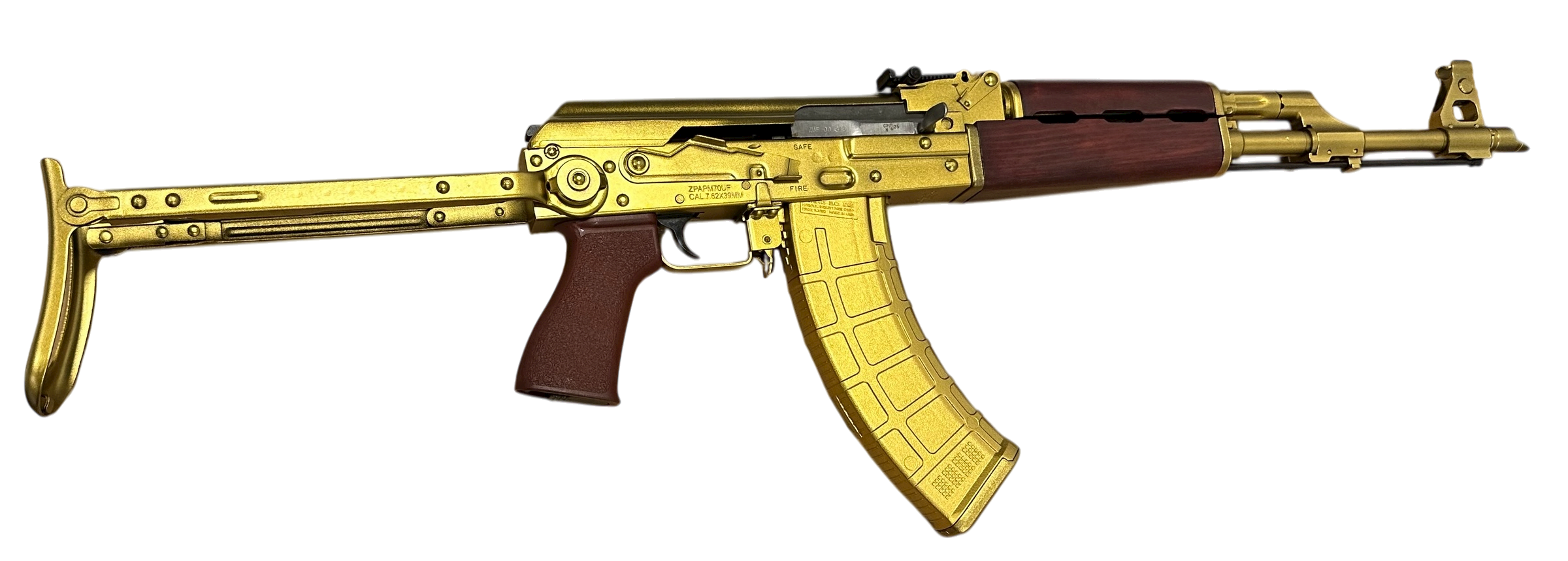ZASTAVA M70 UNDERFOLDER 47 7.62X39 16" GOLD 1-30RD MAG