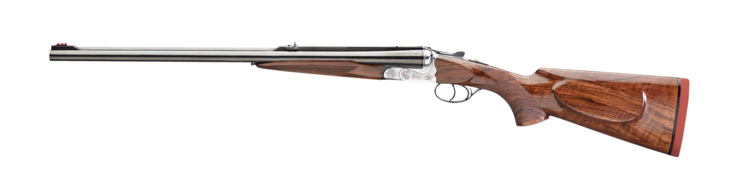 Rizzini USA 7001416 Rhino Express  Full Size 416 Rigby 2rd 23" Gloss Blued Steel Barrel, Coin Anodized Silver Engraved Steel Receiver, Oiled Turkish Walnut Fixed w/Pistol Grip Wood Stock, Ambidextrous
