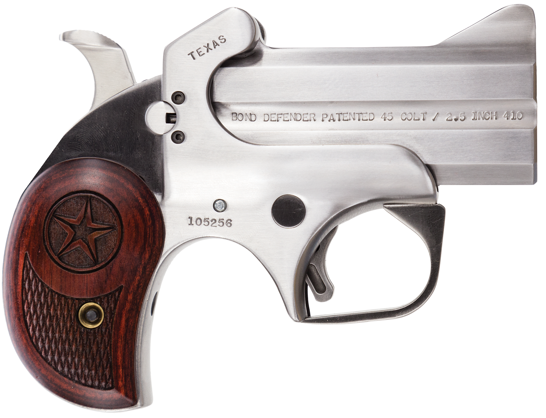 BOND ARMS Texas Defender 45 Colt, 3in. Barrel, 2rd - Stainless (BATD) BOND ARMS Texas Defender 45 Colt, 3in. Barrel, 2rd - Stainless (BATD)