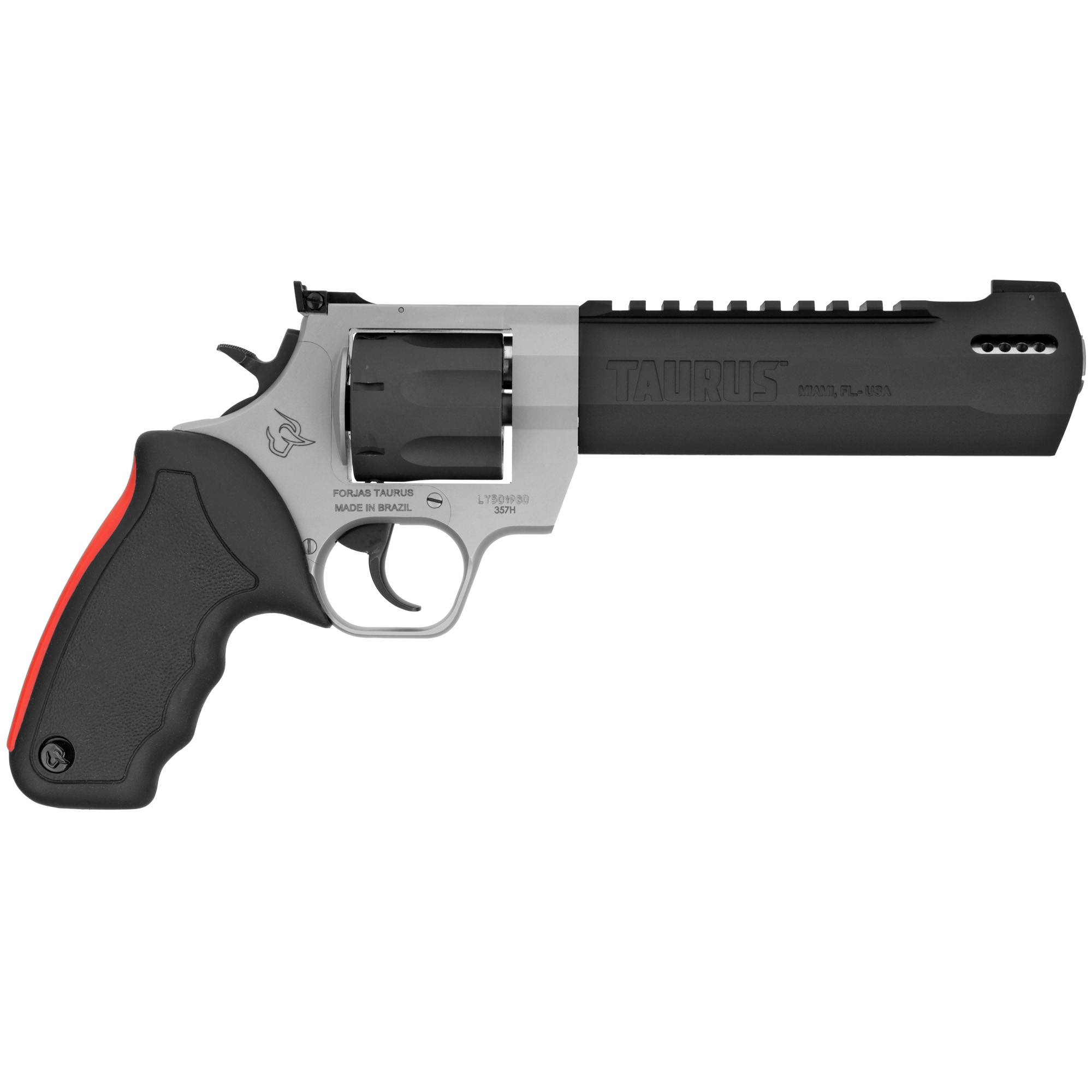 Taurus Raging Hunter Revolver - Two Tone | 357 Mag/38 Spl +P | 6.75" Barrel | 7rd | Rubber Grip | Picatinny Rail - 2-357065RH - 725327617594