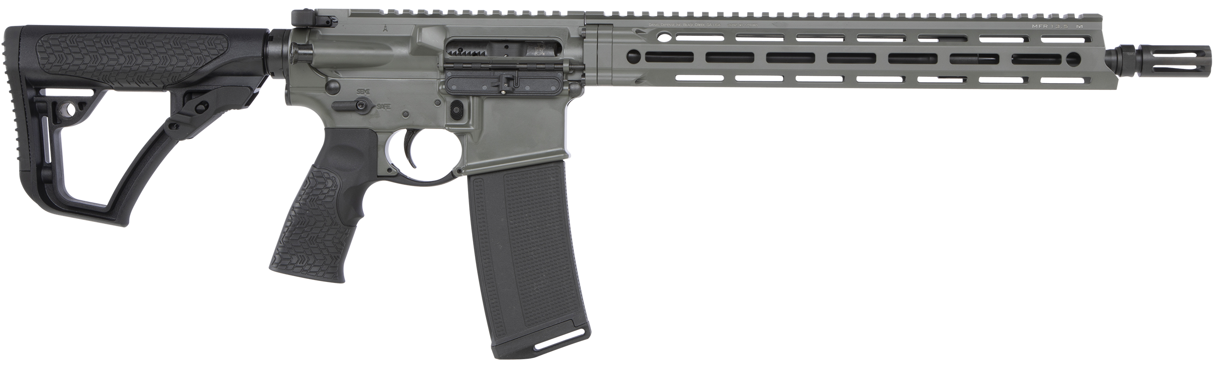 Daniel Defense 0212801219047 DDM4 V7 SLW 5.56x45mm NATO 14.50" 32+1 Deep Woods Green Cerakote 6 Position w/SoftTouch Overmolding Stock