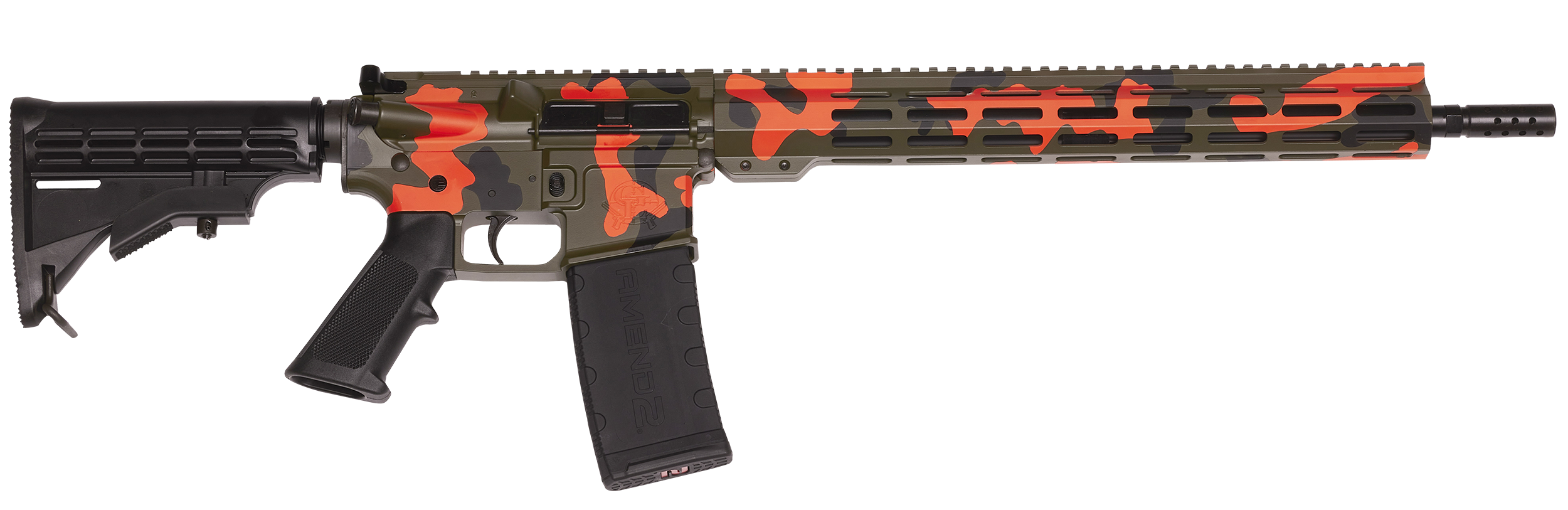 Great Lakes Firearms GL15223MCMP AR-15 Mission 223 Wylde 30+1 16", Deer Camp Camo Rec/15" M-Lok Handguard, Black Carbine Stock & A2 Grip, Muzzle Brake