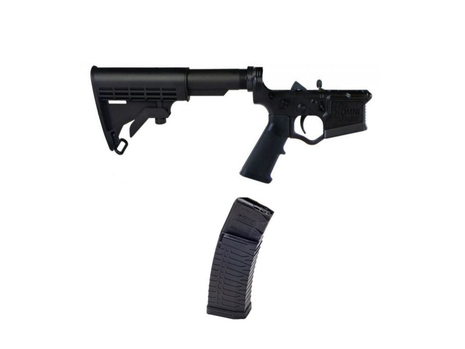 American Tactical Inc Omni Hybrid Multi Caliber AR-15 Lower Receiver 5.56 .223 60rd Black