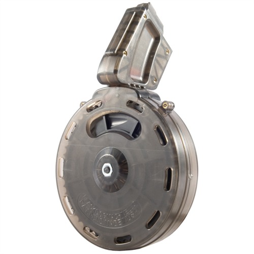 Black Dog Machine AR-15 Drum Magazine 22LR 50-Round Polymer Smoke Gray