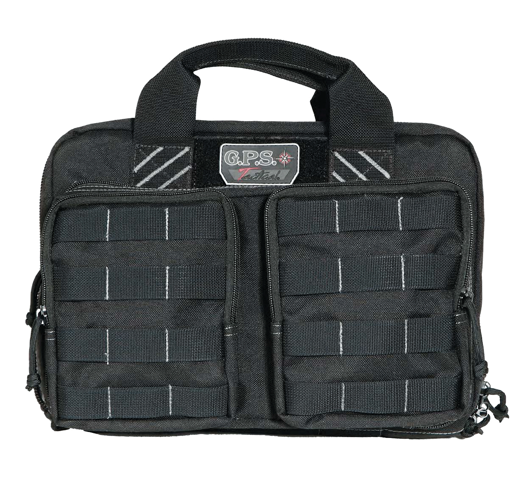 GPS Bags T1311PCB Tactical Quad +2 Black 1000D Polyester with YKK Lockable Zippers, 8 Mag Pockets, 2  Ammo Front Pockets, Visual ID Storage System & Holds Up To 6 Handguns