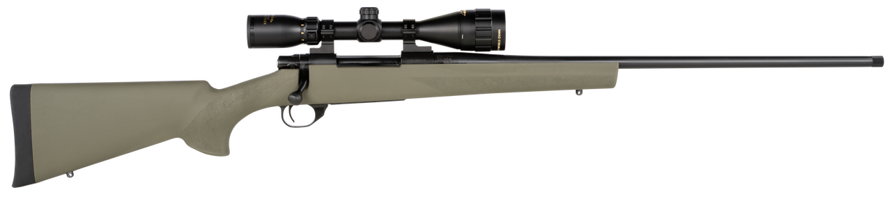 Howa HGP27MMG M1500 Gamepro Gen2 7mm Rem Mag 3+1 24" Threaded Barrel, Blued Metal Finish, Green Fixed Hogue Pillar-Bedded Overmolded Stock, Includes GamePro 4-12x40mm Scope