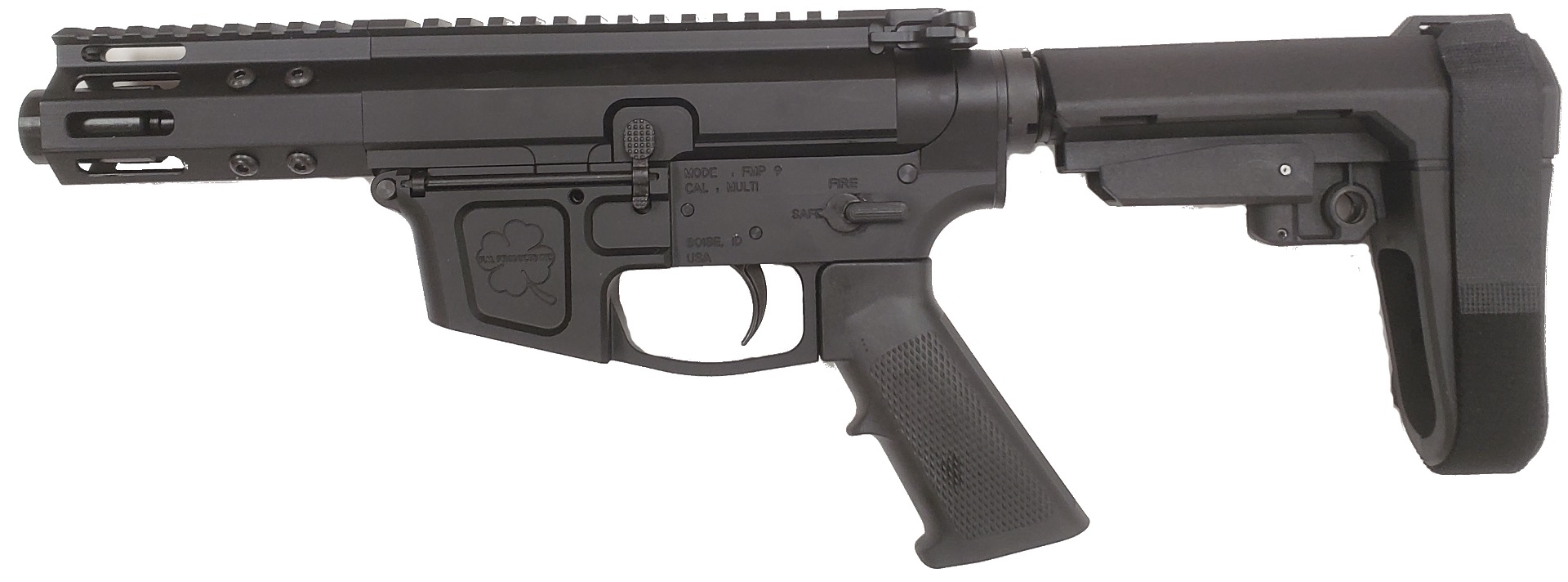 FM FM9 Billet AR15 Pistol - Black | 9mm | 3" Barrel | SBA3 Brace| Mag NOT Included