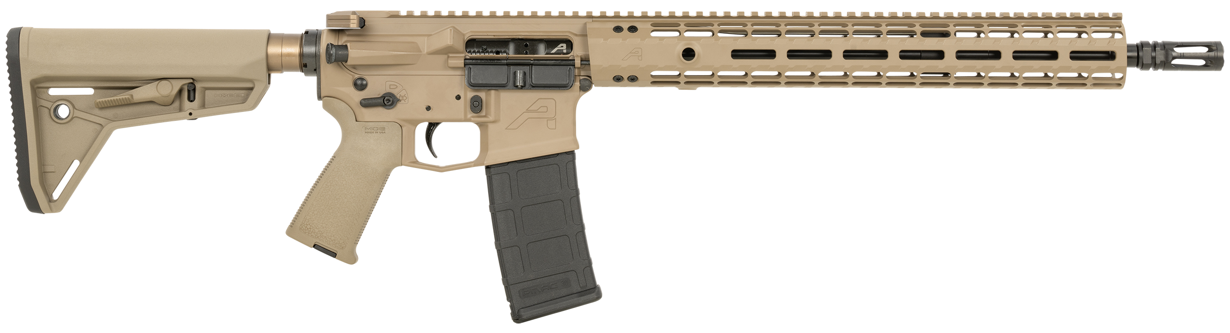 Aero Precision M4E1 5.56x45 NATO, 16in. Barrel, 30rd, Magpul MOE Grip & SL Stock. EM-15 Enhanced MLOK Handguard - FDE (NPN: APCR640442) Aero Precision M4E1 5.56x45 NATO, 16in. Barrel, 30rd, Magpul MOE Grip & SL Stock. EM-15 Enhanced MLOK Handguard - FDE (NPN: APCR640442)