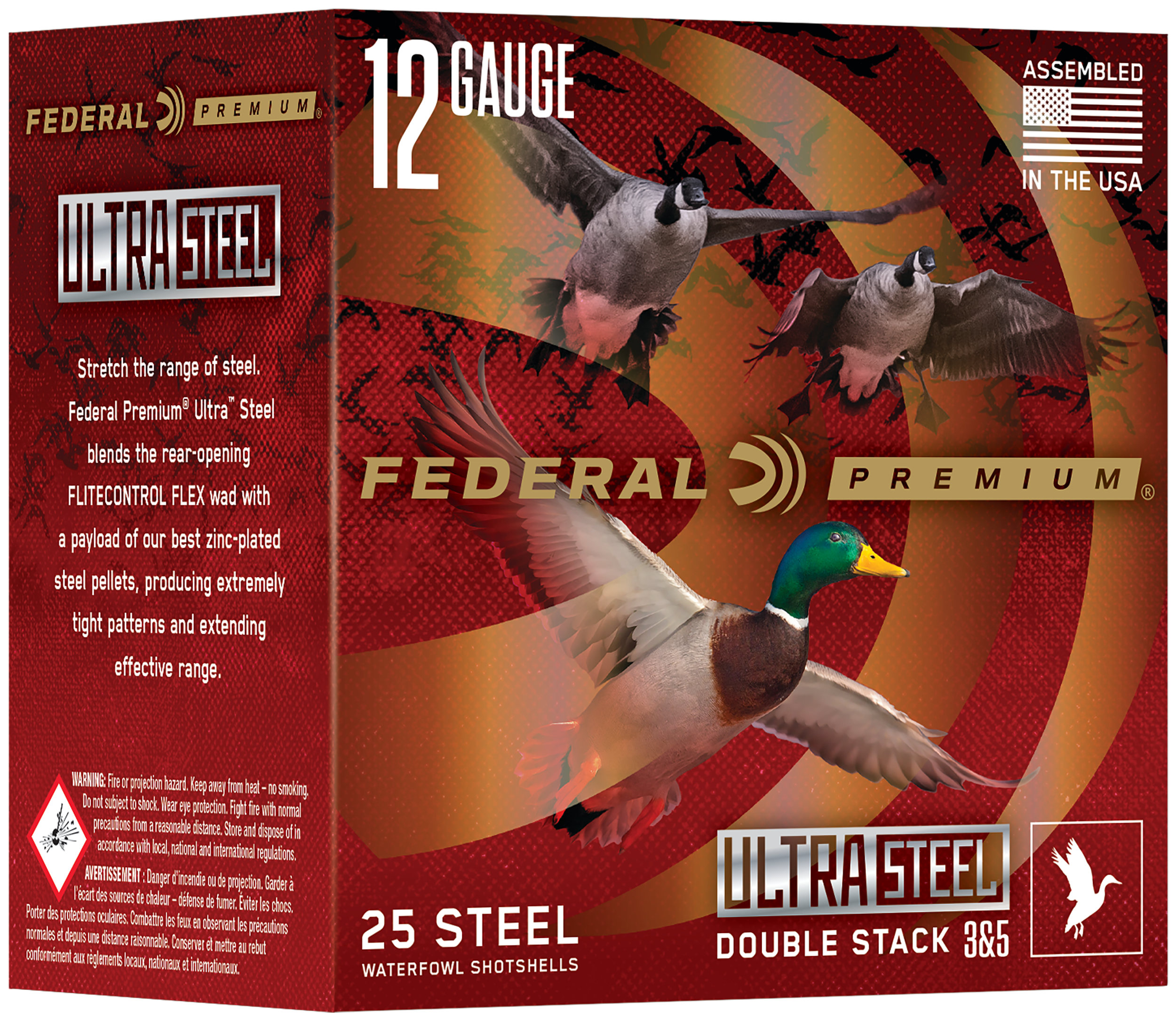 Federal Premium Ultra Steel Waterfowl Shotgun Ammo 12 ga. 3 in. 1 1/4 oz. BB & 2 Shot 25 rd.