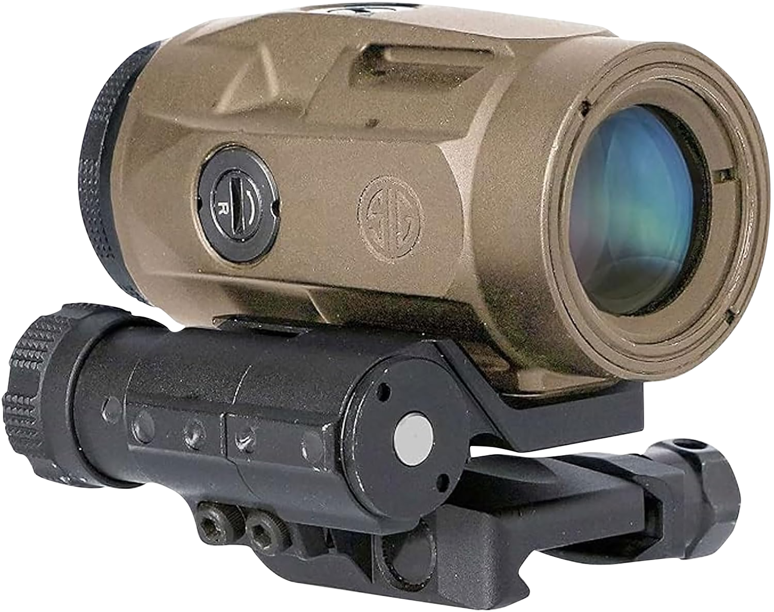 Sig Sauer Electro-Optics SOJ3M011 Juliet3-Micro Magnifier Flat Dark Earth 3x 22 mm 90 Degree Push Button Flip-to-side Mount