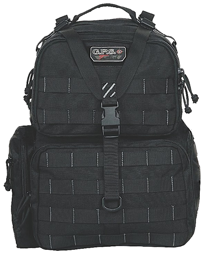 GPS Bags T1612BPB Tactical Range Backpack Black 1000D Nylon Teflon Coating 3 Handguns