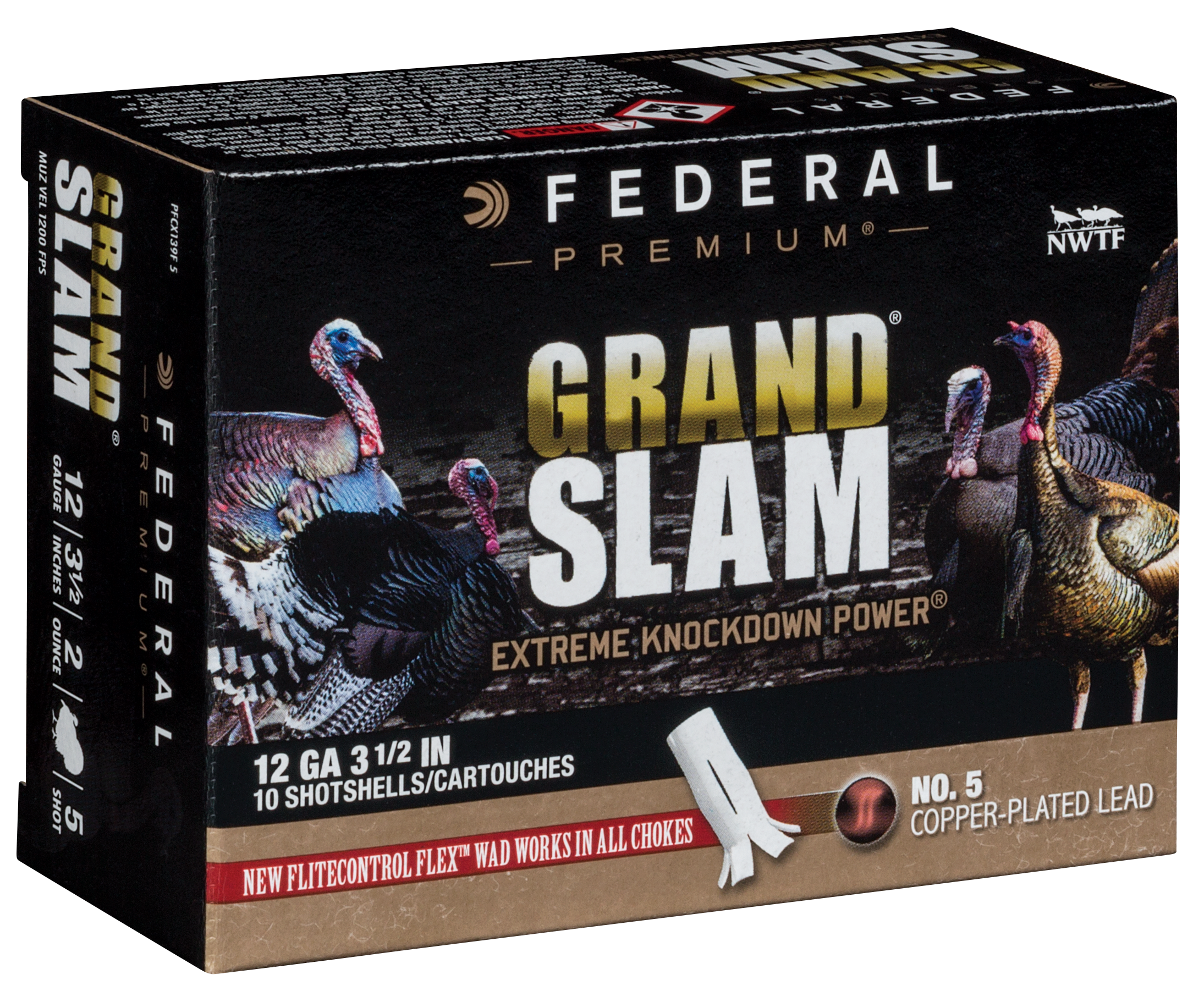 Federal Premium Grandslam Shotgun Ammo 12 ga. 3.5 in. 2 oz. 5 Shot 10 rd.