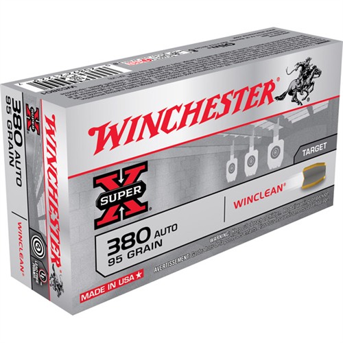 Winchester Super-X Pistol Ammo 380 ACP 95 gr. Brass Enclosed Base 50 rd.