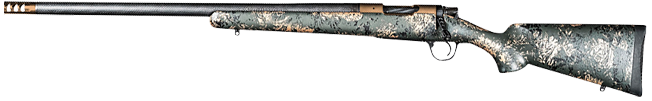 Christensen Arms 8010620900 Ridgeline FFT 7mm-08 Rem 4+1 20" Carbon Fiber/Threaded Barrel, Burnt Bronze Cerakote, Green with Black/Tan Accents Stock,