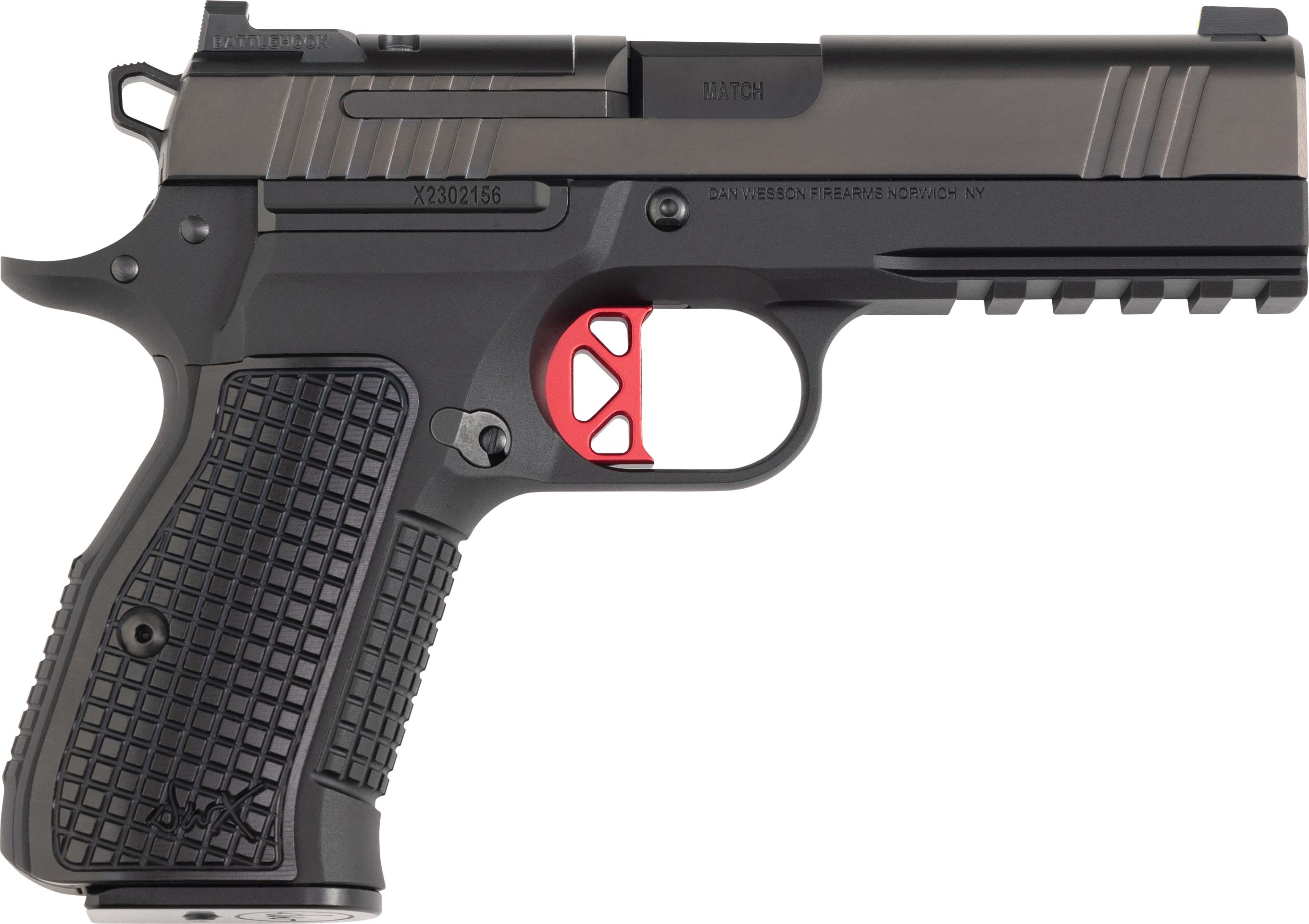 Dan Wesson 92113 DWX  Compact Frame 9mm Luger 10+1 4.95" Black Match Grade Barrel, Black DLC Optics Ready/Serrated Steel Slide, Black Aluminum Frame w/Beavertail Black Textured Aluminum Grip - 92113 - 806703921136