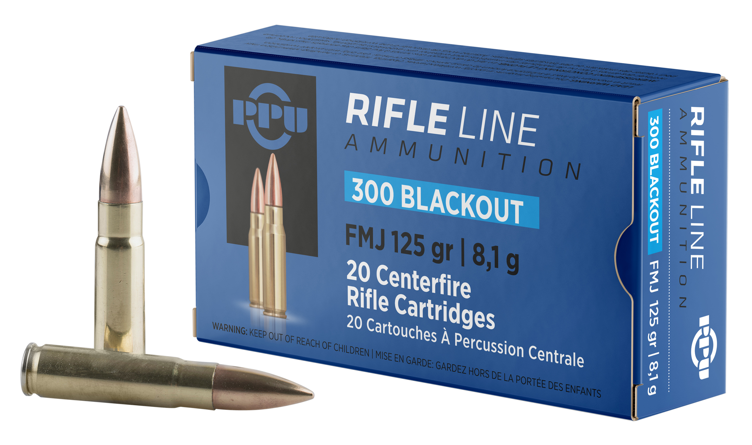 PPU PP300BF Standard Rifle  300Blackout 125gr Full Metal Jacket 20 Rounds