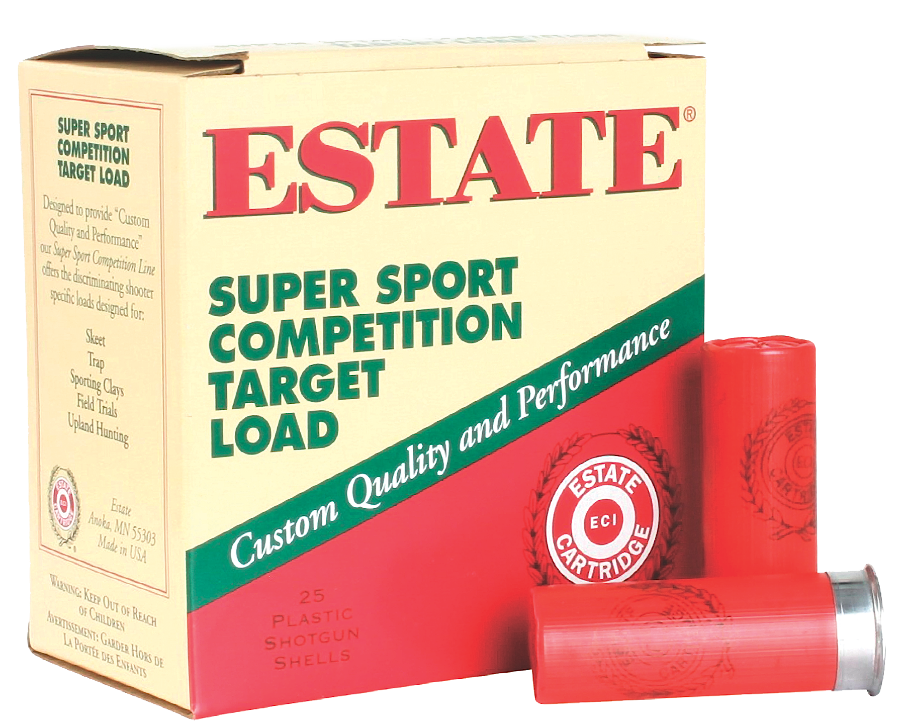 Estate Super Sport Competition Target Load 12 ga. 2.75 in. 3 Dr. 1 1/8 oz. 7.5 Shot 25 rd.