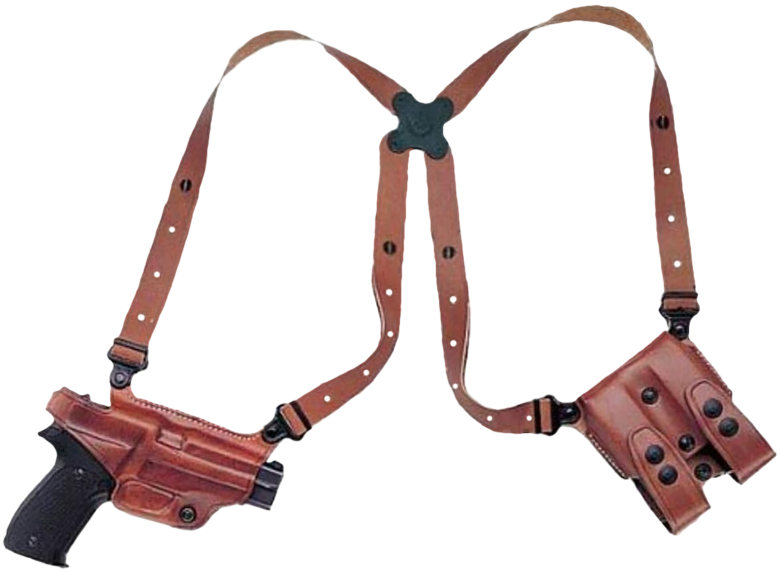 Galco MC290B Miami Classic Shoulder System Shoulder Fits Chest Up To 56" Black Leather Fits Kahr Arms Right Hand