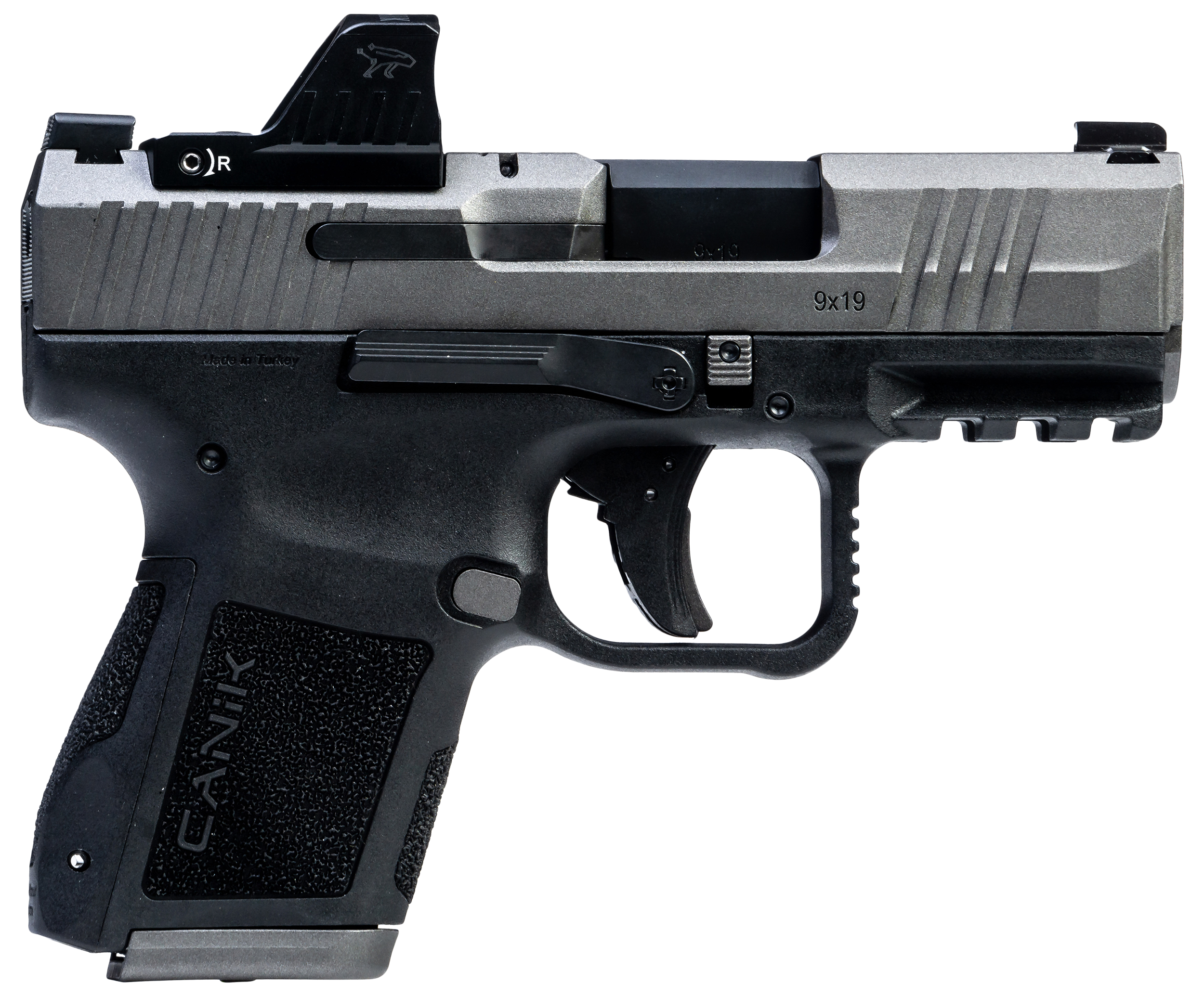 Canik Mete MC9 9mm Luger 3.18" 15+1 Tungsten Cerakote Polymer Frame Optic Ready Serrated Slide MeCanik M01 Red Dot