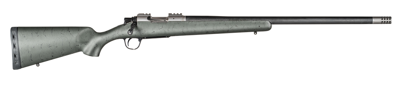 Christensen Arms CA10268H14232 Summit TI  Full Size 6.5 Creedmoor 4+1, 24" Natural Titanium Steel Threaded Barrel, Natural Titanium Aluminum Receiver, Green w/Black Webbing Fixed Sporter Stock