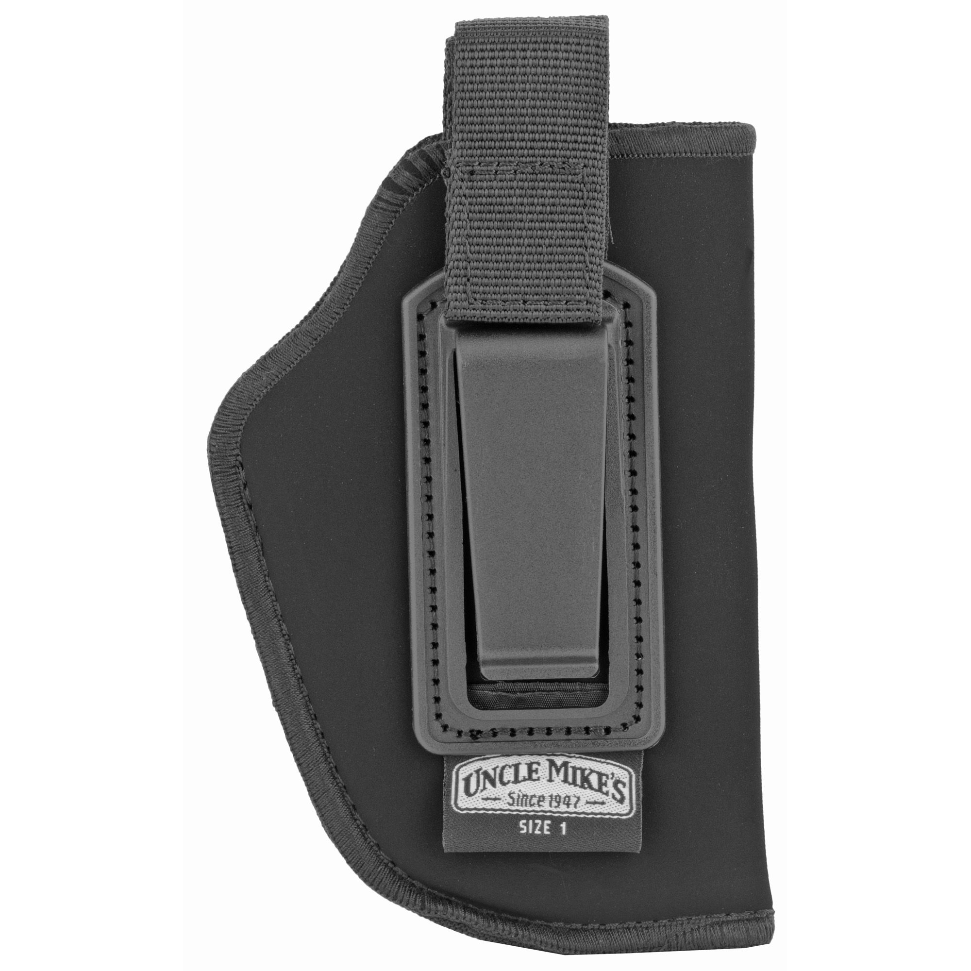 Uncle Mike's 76011 Inside The Pants Holster IWB Size 01 Black Suede Like Belt Clip Fits Medium Autos Fits 3-4" Barrel Right Hand - 76011 - 043699760114