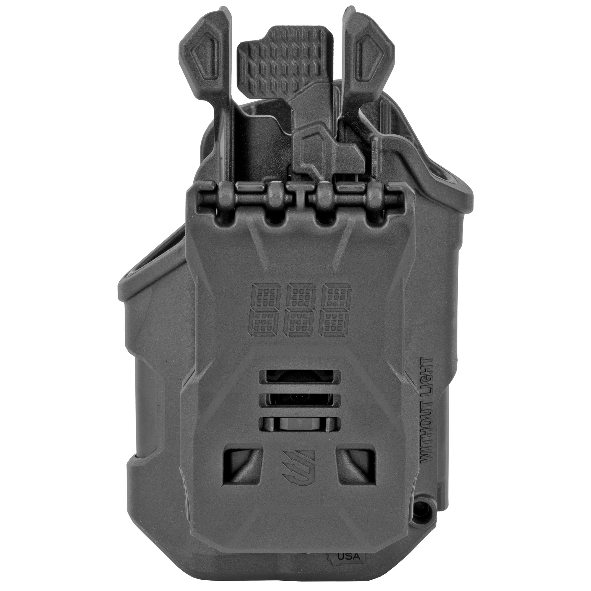 Blackhawk 410200BKR T-Series L2C Light Bearing OWB Black Polymer Belt Clip Compatible w/Glock 17/19/22/23/31/32/45/47 Right Hand - 410200BKR - 604544648065