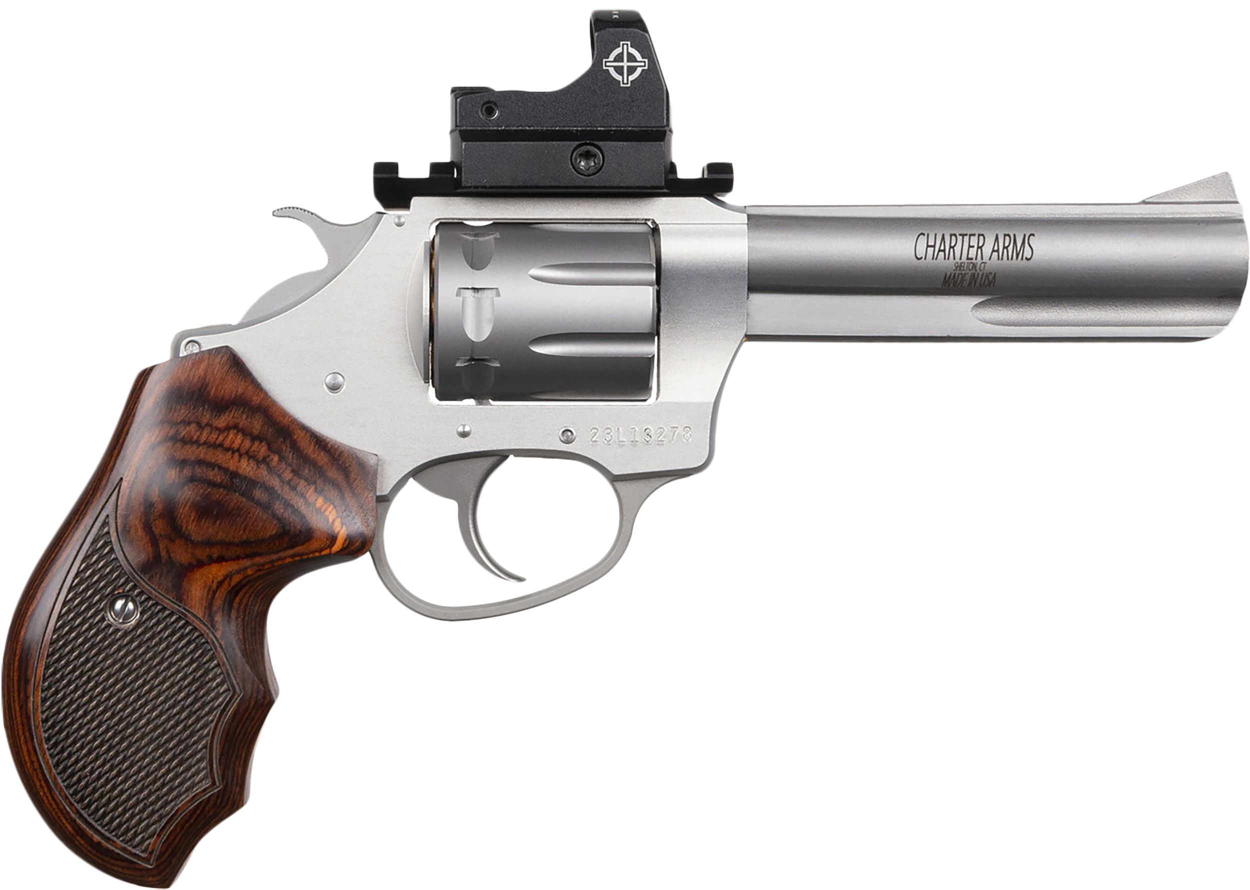 Charter Arms Target Pathfinder 22 LR 4.20 Inch 8 Shot Stainless Aluminum Rosewood Grip