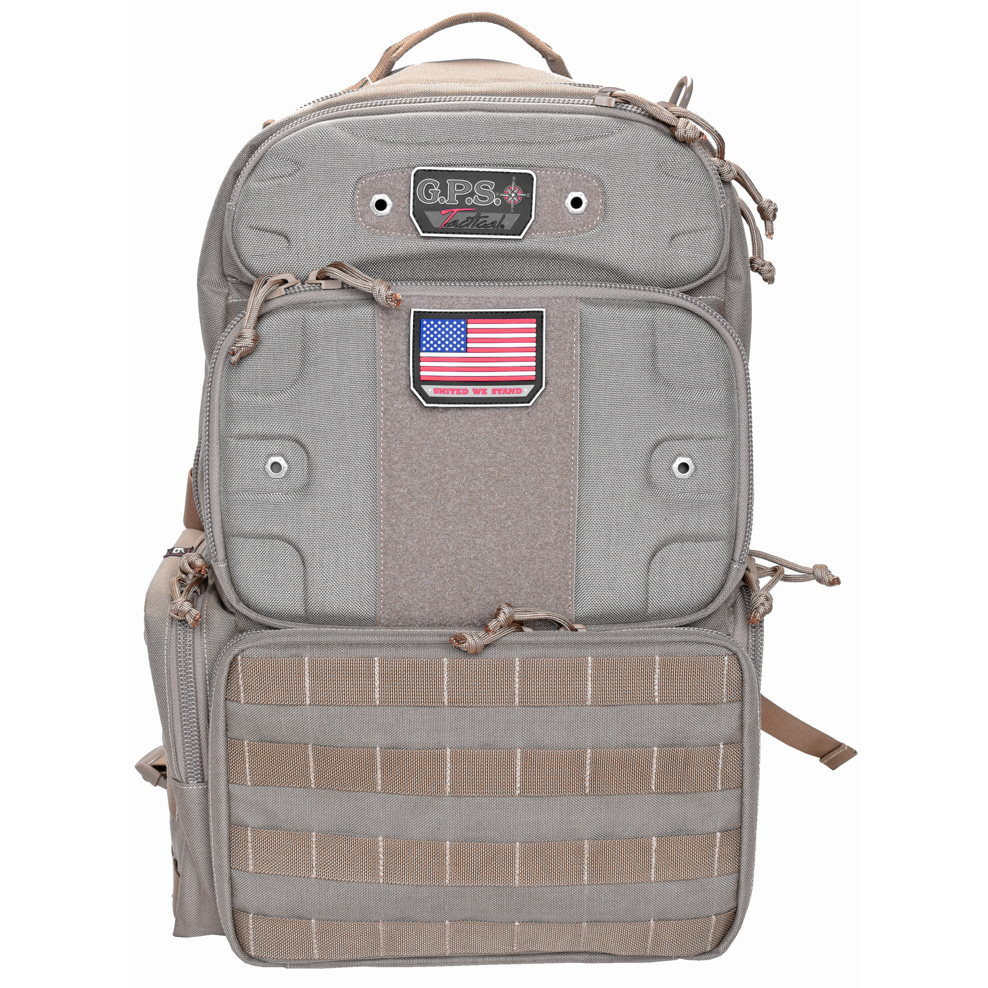 GPS Bags T1913BPT Tactical Backpack Tan 1000D Polyester 4 Handguns - T1913BPT - 819763011815