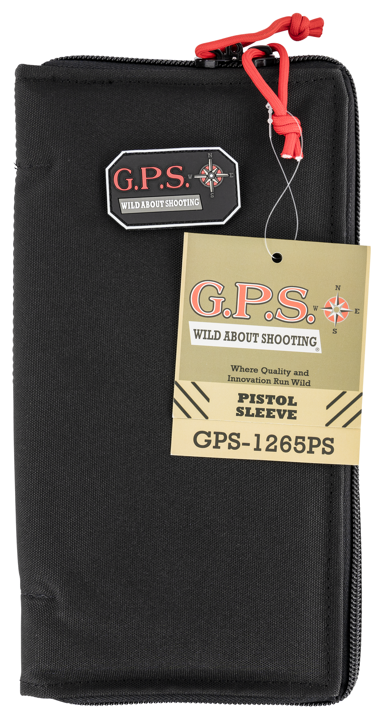 GPS Bags 1265PS Pistol Sleeve  Large Black Nylon with Locking Zippers & Thin Design Holds 1 Handgun