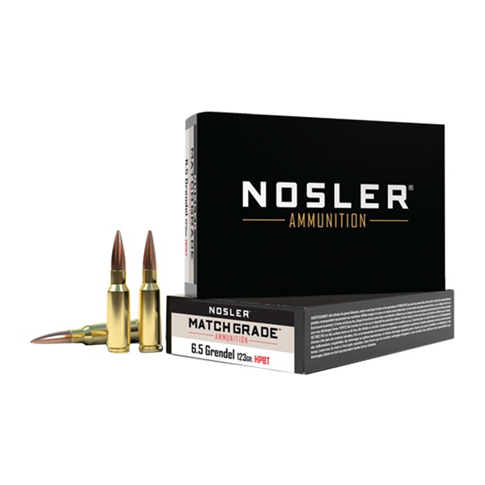 Nosler Match Grade Rifle Ammunition 6.5 Grendel 123 gr. CC HPBT 20 rd.