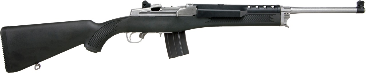 Ruger 5817 Mini-14 Ranch 5.56x45mm NATO 20+1 18.50" Barrel, Matte Stainless Steel, Synthetic Stock, Optics Ready - 5817 - 736676058174
